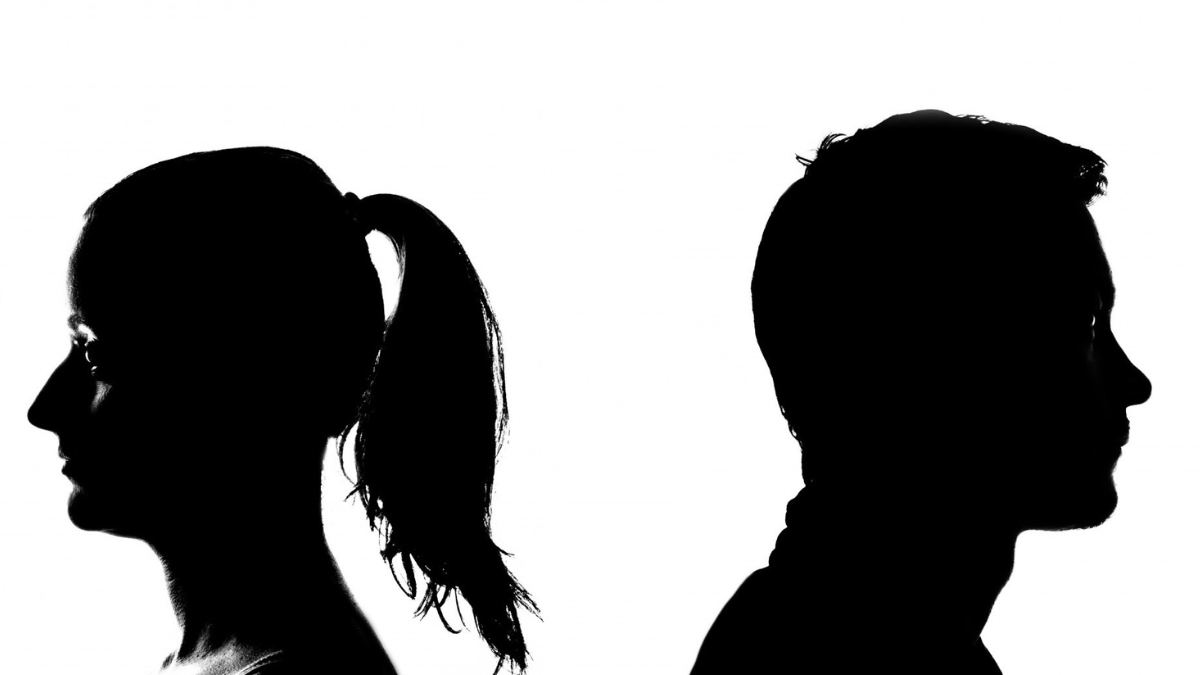 Couple facing away from each other